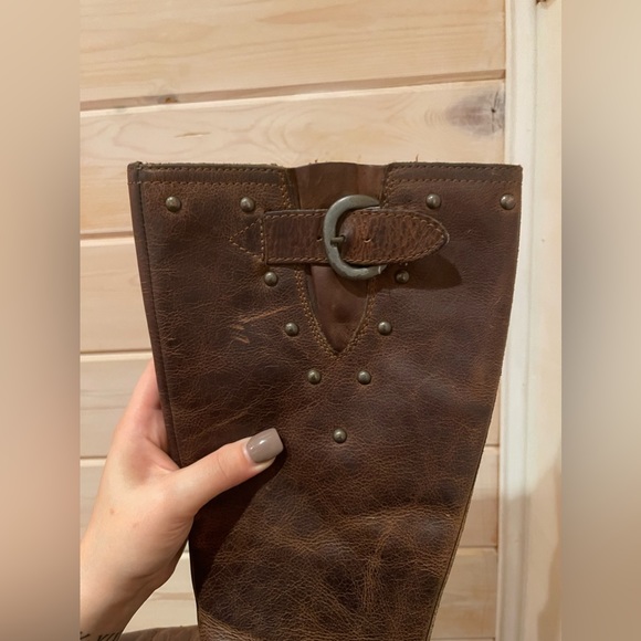 B.O.C. THICK DISTRESSED LEATHER KNEE HIGH RIDING BOOTS - SIZE 6.5 - Picture 8 of 13